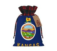 Kansas State Flag Two Color Drawstring Gift Bag M Beautiful Convenient Suitable For Christmas Birthdays