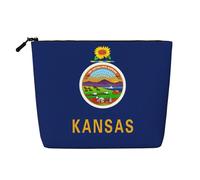 Kansas State Flag Versatile Travel Bag Makeup Bag Large Capacity Cosmetic Pouch Zipper Bag Toiletry Bag