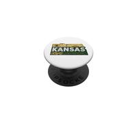 Kansas State Map Road Trip Wichita Kansas City Topeka Olathe PopSockets Adhesive PopGrip