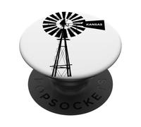 Kansas Windmill, Vintage, Old Fashioned, Farm PopSockets Adhesive PopGrip
