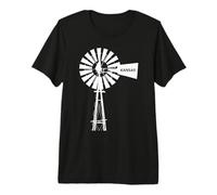 Kansas Windmill, Vintage, Old Fashioned, Farm Premium T-Shirt