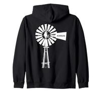 Kansas Windmill, Vintage, Old Fashioned, Farm Zip Hoodie