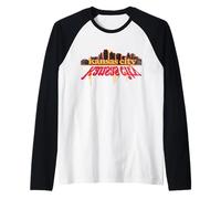 KansasCity Skyline Graffiti Drip Urban Art Design Raglan Baseball Tee