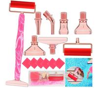 KANSUMY Diamond Art Pens Tools Diamond Painting Accessories Kits With Screw Metal Tip Roller Diamond Painting Pen Drill Bead Dot Pens For Art Craft Nail (Pink pen Rose gold 6)