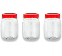 KANSY Plastic Storage Containers Round Clear Spice Jars With Screw Top Lids, Airtight Bpa Free Plastic Mason Jars For Kitchen Pantry, Jam Jars For Crafts And Hardware (12x 500ml)