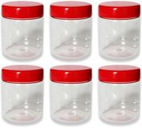 KANSY Plastic Storage Containers Round Clear Spice Jars With Screw Top Lids, Airtight Bpa Free Plastic Mason Jars For Kitchen Pantry, Jam Jars For Crafts And Hardware (6x 250ml)