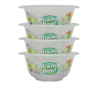 KANSY Round Plastic Mixing Bowls - Set of Small Medium Large, Clear Salad Pasta Vegetable Washer & Food Mixer, Easy to Clean Reusable Tableware Dish for Party Cooking Baking Cereal (4, 25cm)