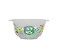 KANSY Round Plastic Mixing Bowls - Set of Small Medium Large, Clear Salad Pasta Vegetable Washer & Food Mixer, Easy to Clean Reusable Tableware Dish for Party Cooking Baking Cereal (1, 25cm)