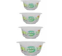 KANSY Round Plastic Mixing Bowls - Set of Small Medium Large, Clear Salad Pasta Vegetable Washer & Food Mixer, Easy to Clean Reusable Tableware Dish for Party Cooking Baking Cereal (1, Set of Four)