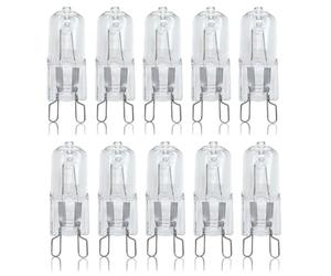 Kanta 10 x Compatible with Eveready G9 40W Halogen Light Bulb Clear Capsule Lamps Long Life, Warm White, Dimmable