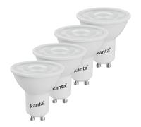 kanta GU10 LED Bulbs, 3.6W Equivalent to 50W Bulb, 345 Lumens, Non-Dimmable, Ceiling Kitchen Bathroom Lights (4, Warm White 3000K)