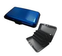 kanta RFID Blocking Credit Card Holder, Card Protector, Aluminium, Business Card Case for Women or Men, Metal ID Organiser Wallet with 6 Slots, Compact and Convenient, Travel Wallet (Blue)