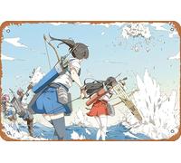 Kantai Collection, Akagi, Kaga, Akebono, Sazanami Anime Poster Home Wall Art Decoration Retro Metal Tin Sign 8x12 inch