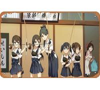 Kantai Collection, Akagi, Kaga, Hiryuu, Souryuu Anime Poster Home Wall Art Decoration Retro Metal Tin Sign 8x12 inch