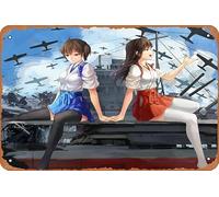 Kantai Collection, Akagi (Kancolle), Kaga (Kancolle) Anime Poster Home Wall Art Decoration Retro Metal Tin Sign 8x12 inch