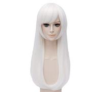 Kantai Collection Anime Cosplay Wig Kantai Long Straight Wig Hair (White) + Wig Cap Kantai Collection White