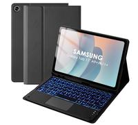 kantaj Backlit Touchpad Keyboard Case for Samsung Galaxy Tab A9 Plus 11 inch, Dechatable Wireless Bluetooth Keyboard, Smart Cover for Galaxy A9 + Tablet Case with Keyboard and Pencil Holder, Black