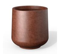 Kante 11.6" Dia Round Concrete Planter, Outdoor Indoor Large Plant Pots Containers with Drainage Hole and Rubber Plug for Home Garden Patio, Rusty