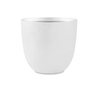 Kante Large Pure White Concrete Planter, Fiberglass, 18" W