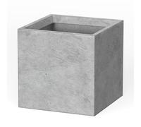 Kante Lightweight Modern Square, Elegant Handmade Garden Planter Pot for Indoor Outdoor Use, Natural Concrete, 10" x 10" x 10"
