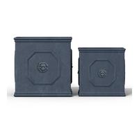 Kante Lion Head Square Concrete Planter Set of 2, 10 and 12.5 Inch Large Plant Pot with Drianage, Modern English Style Decor for Home, Patio, Garden, Antique Gray