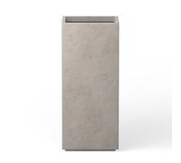 Kante Modern Rectangle Outdoor Planters, Weathered Concrete, 20.3" H