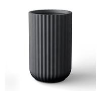 Kante Planter, Concrete, Black, 14" Dia x 21.7" H