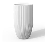 Kante Planter, Concrete, Textured White, 24" Tall