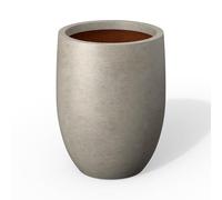 Kante Planter, Weathered Concrete with Green Interior, 11.8 Inch Tall