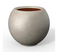 Kante Round Concrete Flower Pot, 11 Inch Dia (7.9" Opening) Sphere Shape Design Planter with Drainage Hole for Indoor & Outdoor Plants, Weathered Concrete Finish with Warm Brown Interior