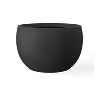 Kante Round Concrete Planter, Black, 19.9" D