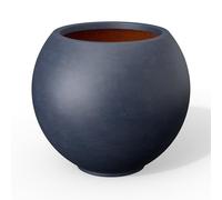 Kante Round Concrete Planter, Charcoal, 11" Dia x 9.4" H