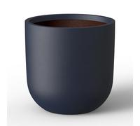 Kante Round Concrete Planter, Charcoal, 16.5" Dia x 16.5" H