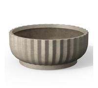 Kante Round Fulted Bowl Planter, 20.9 Inch Dia Large Concrete Flower Pots with Drainage Hole and Rubber Plug, Suitable for for Indoor Outdoor Plants, Home, Patio, Garden, Weathered Concrete