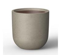 Kante Round Planter, Weathered Concrete, 11" Dia x 11" H