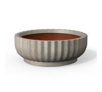Kante Round Planter, Weathered Concrete, 14.6" Dia x 5.5" H