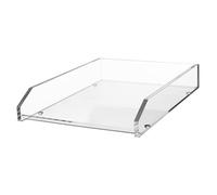 Kantek Clear Acrylic Large Letter Tray, Stackable Desk Organizer, Front Loading, 10.6" x 13.9" x 2.5", Non-Skid Feet, Office Organizer, Desk Accessory