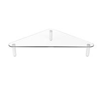 Kantek Glass Corner Monitor Riser, 19.7" x 11" x 3.25", Clear, Supports 40 lbs