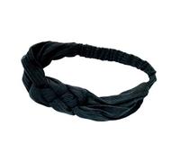 Kanthan Solid Fabric 3 Knots Stretchable Korean Hairband for Women, Dark Green