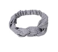 Kanthan Solid Fabric 3 Knots Stretchable Korean Hairband for Women, Light Grey