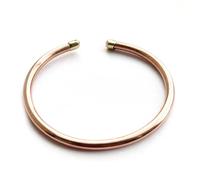 KANTIPUR Bohemian Copper Bangle, Adjustable Copper bracelets for Men and Women Healing Cuff Handmade In Nepal, Plain round, Braided in the middle. (Plain Round)