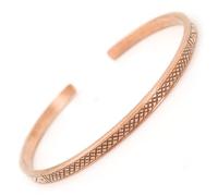 KANTIPUR Buddhist Vajra Lattice Pure Copper Bracelet, 99.9% Solid Himalayan Copper Cuff, Delicate Engraved Bangle for Arthritis & Joint Relief, Thin Adjustable Unisex Meditation Jewellery
