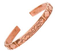 KANTIPUR Pure Copper Tibetan Wave Carved Bracelet, Hammered Bangle Adjustable Cuff for men and women Handmade in Nepal Cute Hippie Boho Jewellery