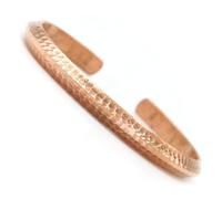 KANTIPUR Pyramid Ridge Pure Copper Bracelet - 99.9% Solid Himalayan Copper Cuff Hand-Hammered Radiant Bangle for Arthritis & Joint Relief Unisex Wellness Jewelry Handmade in Nepal Uncoated Raw Metal