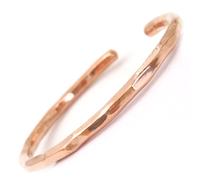 KANTIPUR Round Block-Hammered Pure Copper Bracelet, 99.9% Solid Himalayan Copper Cuff, Heavy Long Flat Facet Bangle for Arthritis & Joint Relief, Handmade in Nepal