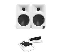 Kanto ORA4 140W Powered Reference Desktop Speakers with Bluetooth & S4 Tilted Speaker Stands White