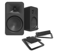 Kanto ORA4 with S4 Tilted Speaker Stands Black