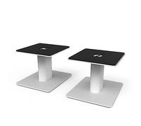 Kanto SP6HDW Desktop Speaker Stands for Medium/Large Bookshelf Speakers & Mid-Size/Full-Size 4"-7" Studio Monitors | 6" Tall | Rotating Top Plate | Hidden Cables | ¼"-20 Mounting | Pair | White