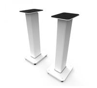 Kanto SX26W Universal Fillable Speaker Floor Stands for Bookshelf Speakers | 26" Tall | Adjustable Isolation Feet | Dedicated Cable Channel | Two Sizes Top Plate | Fill Bags Incl. | White | Pair