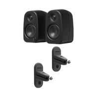 Kanto UKI 100W Bluetooth Desktop Speakers With SPW3 Universal Speaker Wall Mount Black